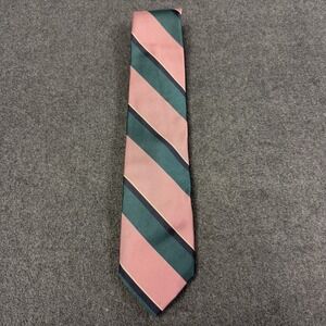 VTG Jacobs Roberts for Mailliard's Silk Tie Pink Green Collegiate Repp Stripe